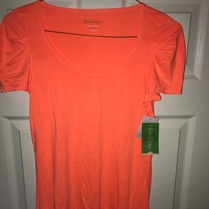 Lilly Pulitzer neon orange short sleeved cotton T